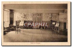 Old Postcard Friborg Switzerland Boarding Chassotte The Drawing Room