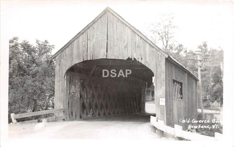 C66/ Vermont VT RPPC Postcard Covered Bridge c1950 Newfane 5