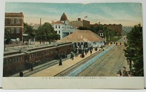 Petoskey Michigan GR&I G.R.& I. Suburban Station 1911 Ann Arbor Postcard H18