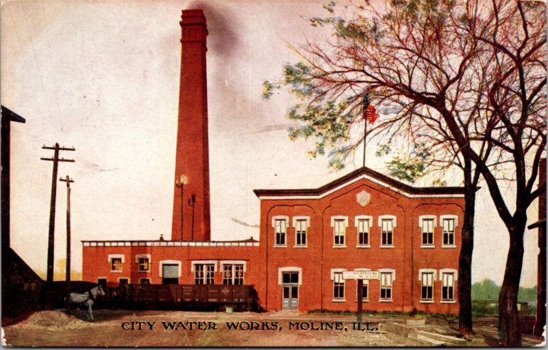 Postcard City Water Works in Moline, Illinois