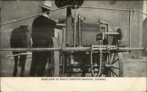 Chicago IL Bink's Traction Machine Machinery Rear View c1910 Postcard