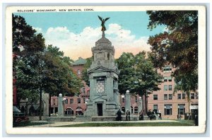 1941 Soldiers Monument Exterior Building Park New Britain Connecticut Postcard