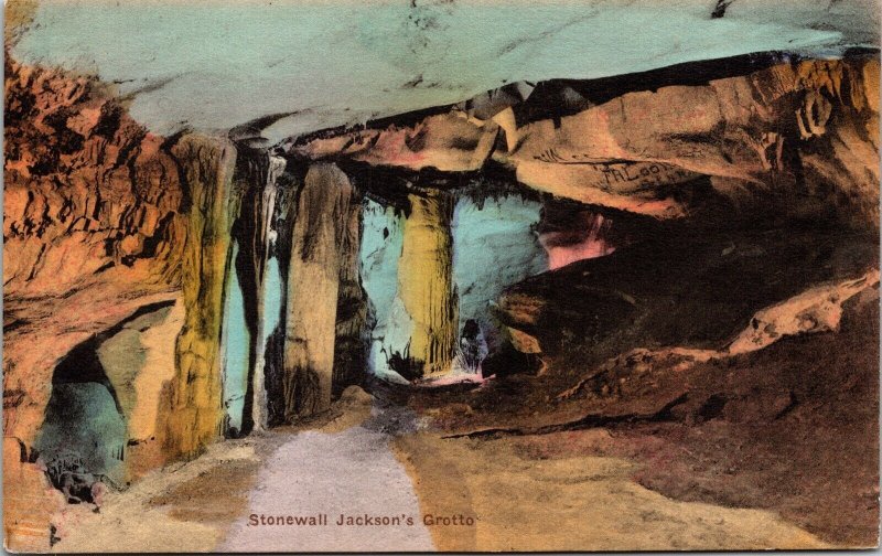 Stonewall Jacksons Grotto Virginia Harrisonburg Caverns Underground Postcard