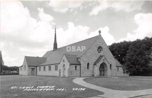 A83/ Princeton Illinois Il Real Photo RPPC Postcard c40s St Louis Church