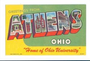 LP38 LARGE letter, Athens, Ohio, OH, Postcard.