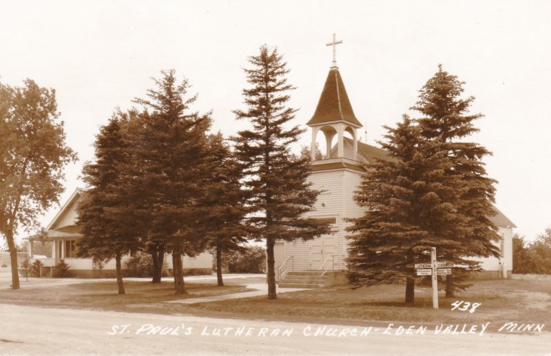 Minnesota Eden Valley St Paul's Lutheran Church Real Photo