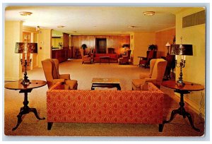 Rockford Illinois IL Postcard Wesley Willows Retirement Residence Interior c1960