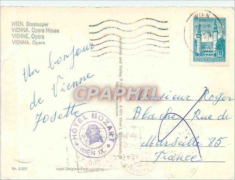 Postcard Modern Vienna Opera Tramway