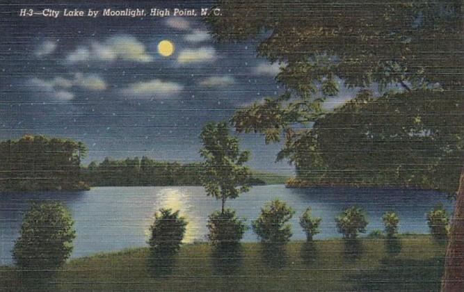 North Carolina High Point City Lake By Moonlight Curteich
