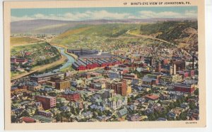 P2526, vintage postcard birds eye view of johntown penn