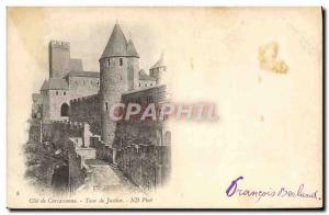 Postcard Old Prison Cite of Carcassonne Tower of Justice
