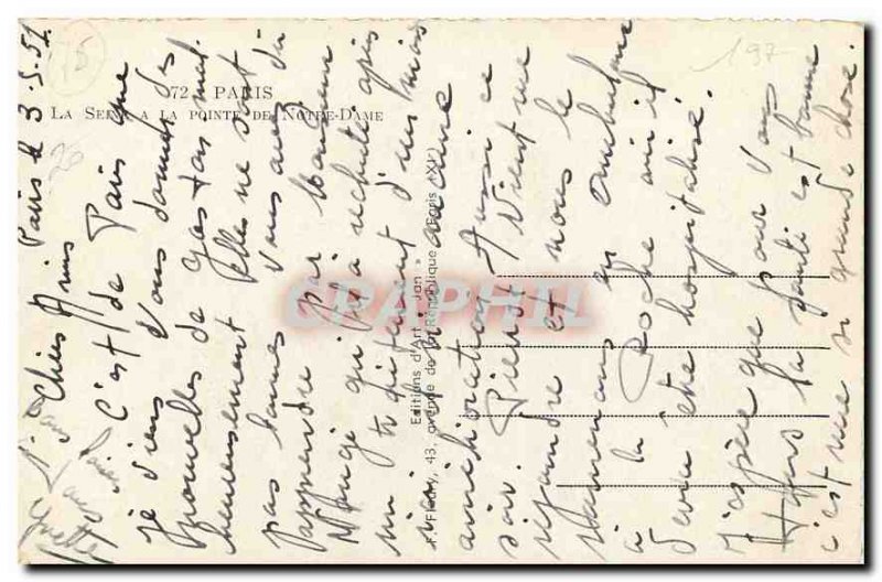 Old Postcard Paris the Seine has advanced Notre Dame