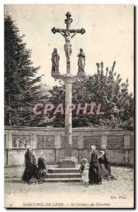 Saint Pol de leon Old Postcard The Calvary Cemetery