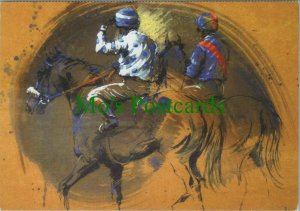 Art Postcard - Horses - Painting of Blue and White, Hubert De Watrigant RR12401
