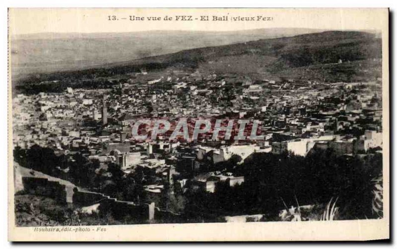 Old Postcard A view of Fes El Bali Old Fez