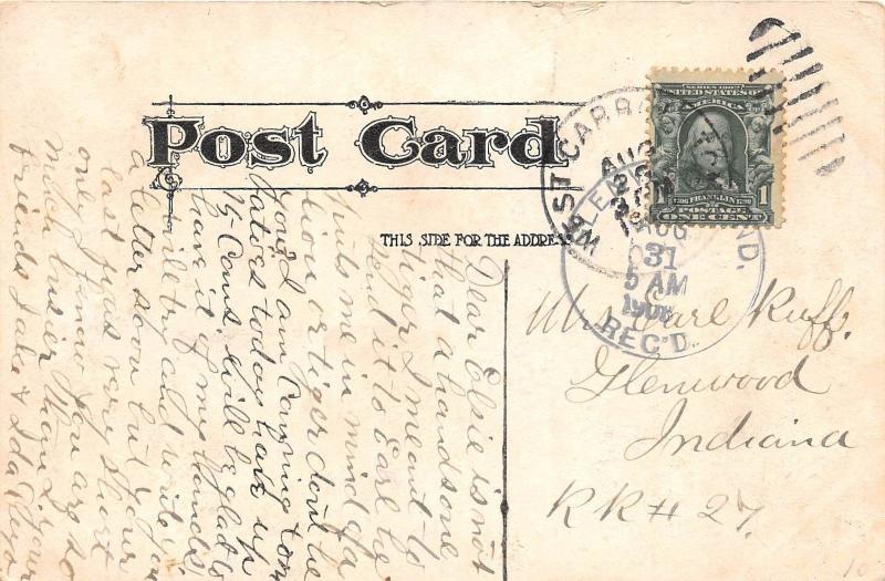 C65/ Miamisburg Ohio Postcard 1908 Winter Scene Hills Road