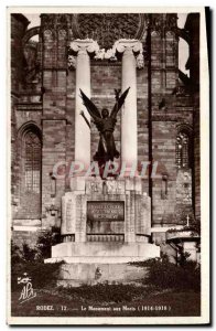 Old Postcard Rodez Monument Aux Morts 1914 1918 Militaria