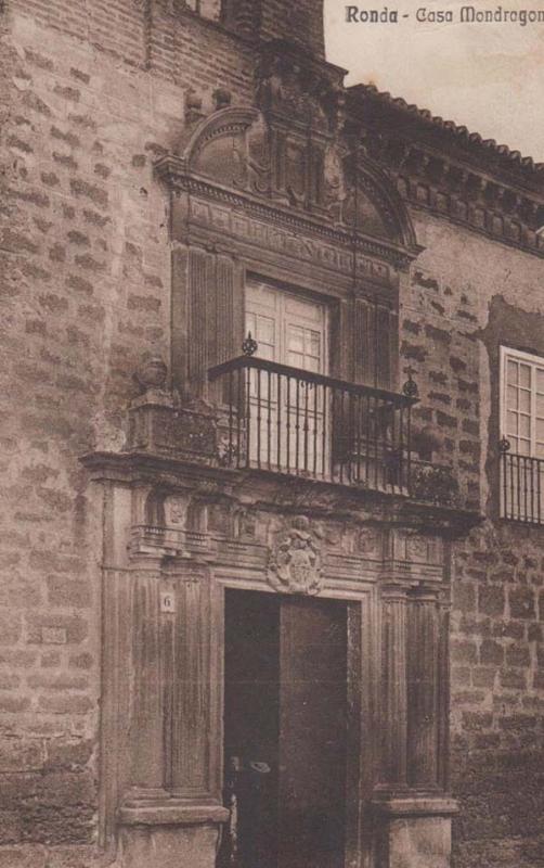 Ronda Casa Mondragon Antique WW1 Wartime War Time Spain Spanish Postcard + Frank