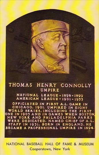 Thomas Henry Connolly Umpire National Baseball Hall Of Fame & Museum Cooperst...