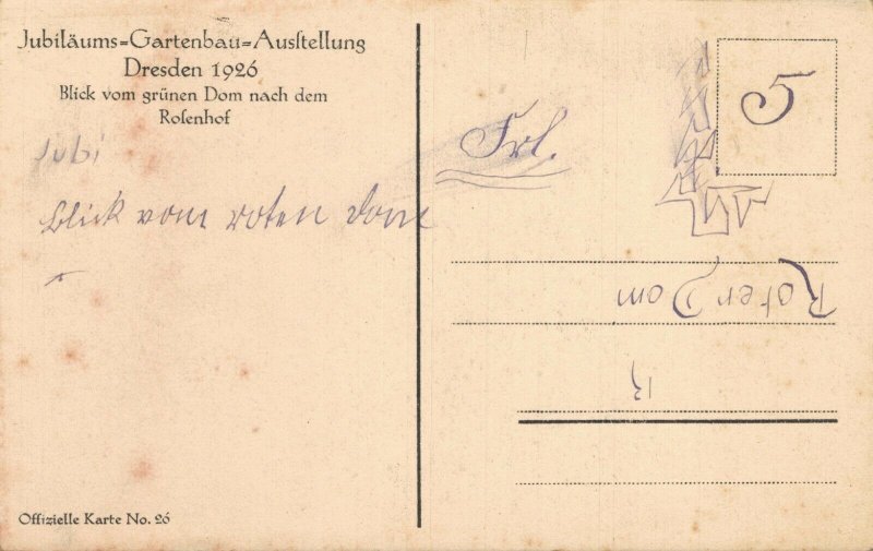 Germany Jubiläums Gartenbauausstellung Dresden Vintage Postcard 08.41