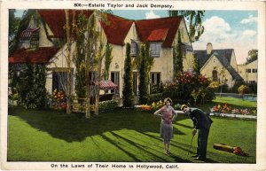 PC GOLF, ESTELLE TAYLOR AND JACK DEMPSEY, Vintage Postcard (b45372)