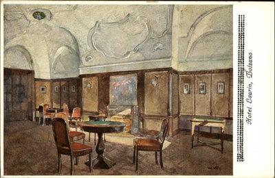 Bolzano Hotel Laurin Interior c1910 Postcard