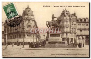 Old Postcard Orleans Place du Martroi and statue of Jeanne d & # 39arc