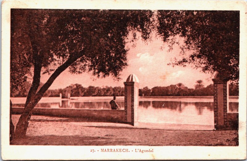 Morocco Morocco Marrakech Marrakesh L'Aguaedal Vintage Postcard C284