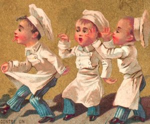 1880s Hogg Brown & Taylor Dry Goods Comical French Cooks Bakers Lot Of 4 F132