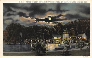 Ponce de Leon and Swimming Pool By Night - De Leon Springs, Florida FL  