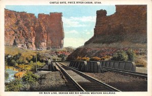 Mainline Railroad Track Denver & Rio Grande Route Utah 1920s postcard