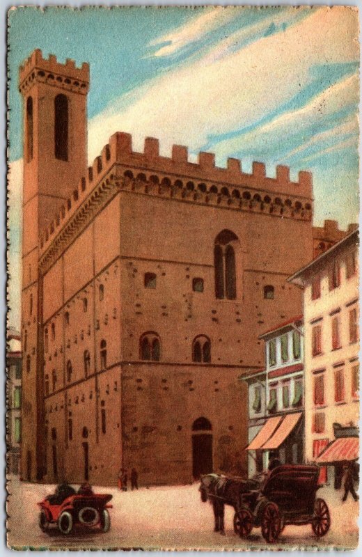 VINTAGE POSTCARD THE MAYOR'S PALACE AT BARGELLO FLORENCE ITALY POSTED 1910s