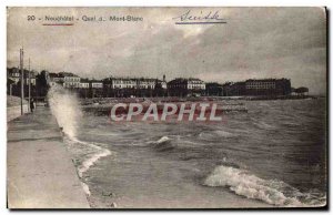 Old Postcard Neuchatel Quai du Mont Blanc