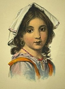 Sunshine Publishing 1880s Philadelphia Girl Blanket Towel on Head Necklace