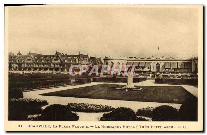 Old Postcard Deauville La Plage Fleurie The Normandy Hotel