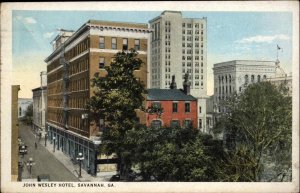 Savannah Georgia GA John Wesley Hotel Vintage Postcard