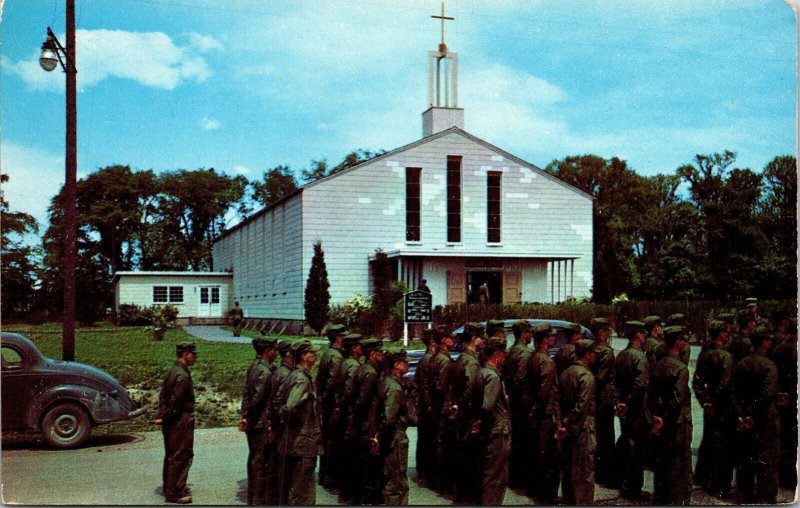 Chapel One Sampson Air Force Base Formation Geneva NY New York Postcard VTG UNP  