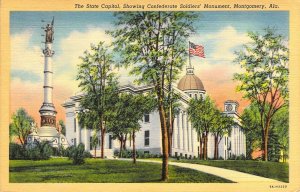 Civil War, c.'37, Confederate Soldiers'  Monument, Montgomery, AL, Old Postcard