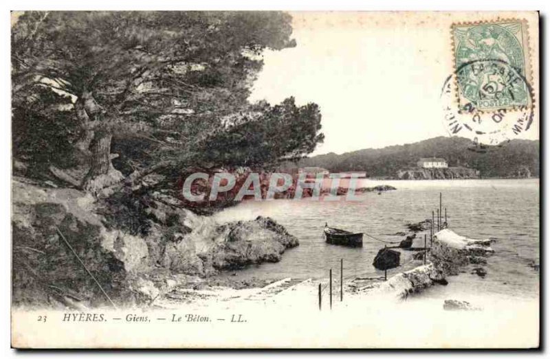 Old Postcard Hyeres Giens The concrete