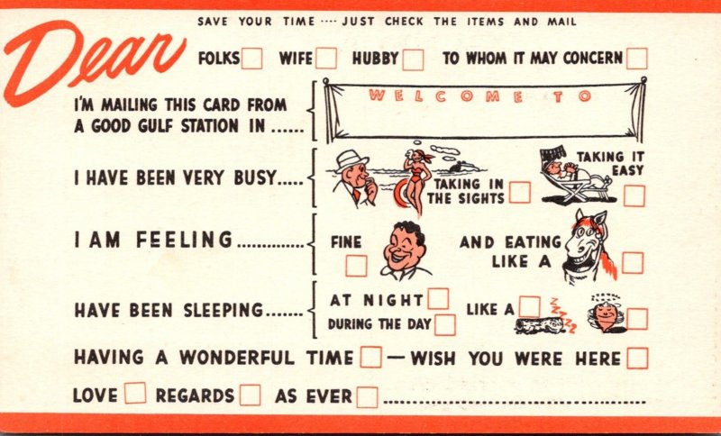 Humour Busy Person's Correspondence Card Save Your Time