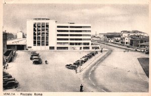 Vintage Postcard Venezia Piazzale Roma Building Car Park Highway Venice Italy 