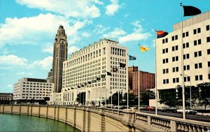 Ohio Columbus Avenue Of Flags From Town Street Bridge