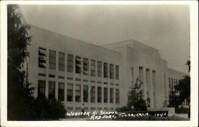 Tulsa OK Webster High School Red Fork Real Photo Postcard