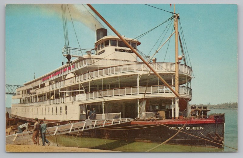 Transportation~Delta Queen Mississippi River Stern Wheeler~Vintage Postcard 