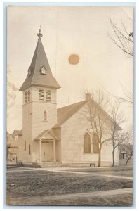 c1910's Church Scene Dirt Road Parker Marion South Dakota SD RPPC Photo Postcard