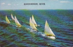 Sailing Sailboats Off Roscommon Michigan 1954