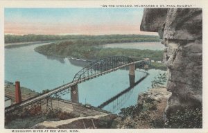 Mississippi Railway Bridge At Red Wing USA Train Old Postcard