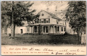 1908 East Lyme Connecticut CT House Trees on Grounds Posted Postcard