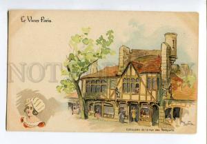 251313 Old PARIS Shops rue des Remparts by ROBIDA Vintage PC