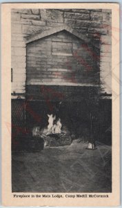 c1930s Illinois Camp Medill McCormick Main Lodge Fireplace Girl Scouts IL A190